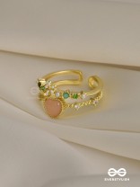 The Eden's Secret - Golden Embellished Ring (Adjustable)