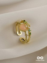 The Eden's Secret - Golden Embellished Ring (Adjustable)