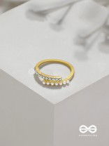The Spark Of Love - Golden Cubic Zirconia Ring (Adjustable)