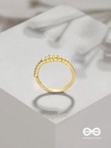 The Spark Of Love - Golden Cubic Zirconia Ring (Adjustable)