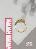 The Spark Of Love - Golden Cubic Zirconia Ring (Adjustable)