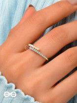 The Spark Of Love - Golden Cubic Zirconia Ring (Adjustable)