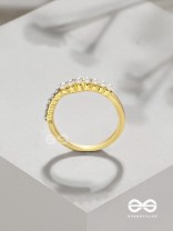 The Spark Of Love - Golden Cubic Zirconia Ring (Adjustable)