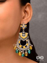 The Garland of Gems - Statement oxidized jhumka with bead danglers