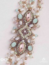 Maṇisutram-String of Gems-Regal Bracelet featuring pastel Stones & Beads.