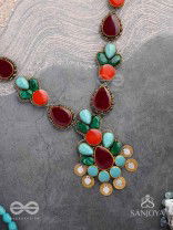 Tarunamala-Youthful Garland-Statement chunky multicolored gemstones necklace