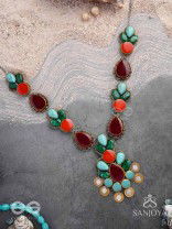 Tarunamala-Youthful Garland-Statement chunky multicolored gemstones necklace