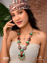 Tarunamala-Youthful Garland-Statement chunky multicolored gemstones necklace
