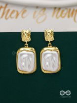 Liquid Gold- Modern Framed Earrings