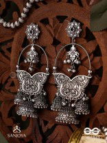  CHANDRAVALLARI-MOON VINE-SUBTLE SILVER CHANDBAALI ADORNED WITH GHUNGHROO'S