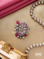 Autumn Leaf Ring-  Enamelled Adjustable Oxidized Beaded Ring