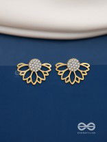 Simmering dawn - Lotus shaped golden ear jackets  