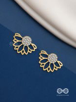 Simmering dawn - Lotus shaped golden ear jackets  