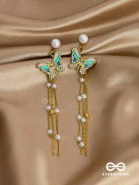 Serene Seabreeze - Dangling butterfly aqua earrings 