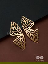 Sunshine waltz - Butterfly platinum finish earrings 