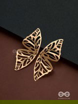 Sunshine waltz - Butterfly platinum finish earrings 