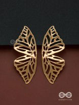 Sunshine waltz - Butterfly platinum finish earrings 