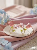 Petal Grace- Pink floral charm earrings