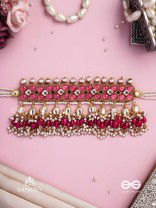 GULABI DHARA – SUHANA KHAN INSPIRED NECKPIECE FEATURING KUNDAN, RED GEMSTONES AND PEARLS