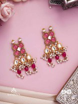 GULABI DHARA – SUHANA KHAN INSPIRED EARRINGS FEATURING KUNDAN, RED GEMSTONES AND PEARLS