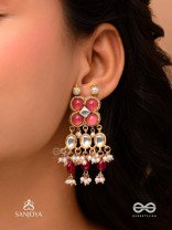 GULABI DHARA – SUHANA KHAN INSPIRED EARRINGS FEATURING KUNDAN, RED GEMSTONES AND PEARLS
