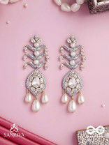 SHWETAPUSHPA– SHLOKA AMBANI INSPIRED EARRINGS WITH SILVER ACCENTS, CZ STONES AND PEARLS
