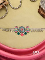 TRIBAL GRACE- ENAMELED OXIDIZED CHOKER WITH GHUNGROO'S