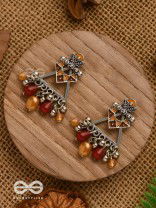 DESERT BLOOM- EARTHY-HUED STATEMENT EAR JACKETS