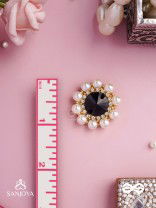 RATRIRATNA – ALIA BHATT INSPIRED EARRINGS WITH A BLACK STONE AND PEARLS, SYMBOLIZING PURITY AND ELEGANCE