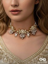 KANAKA MRIDULA – GOLDEN GRACE A BEAUTIFUL KUNDAN NECKLACE WITH FLORAL DESIGNS AND PEARLS