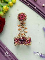 VARNAMALA ABHUSHANA - ADORNMENT OF COLORS - GOLDEN BEADS WTH COLORFUL FLORAL MOTIFS BRACELET ATTACHED WITH ADJUSTIBLE RING