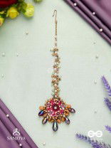 VARNAMALA ABHUSHANA - ADORNMENT OF COLORS - BEADS, GLASS DROPS AND FLORAL MOTIFS MAANGTIKA
