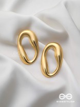 LOOPS OF GLAMOUR - GOLDEN TWISTED HOOP EARRINGS