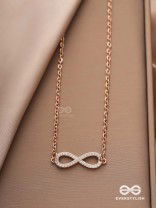 TO INFINITY AND BEYOND – CUBIC ZIRCONIA PENDANT NECKLACE WITH ANTI-TARNISH COATING