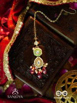 RUPANJALI - TRIBUTE TO BEAUTY - PEARLS, BEADS AND KUNDAN HAND EMBROIDERED MAANG TIKA