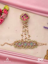 RANGOLIKA - A CANVAS OF COLORS - PEARLS, COLORFUL BEADS AND GOLDEN  HAND EMBROIDERD HATHPHOOL 