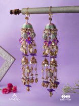 RANGOLIKA - A CANVAS OF COLORS - FLORAL INSPIRED METALLIC CHAINS WITH VIBRANT BEADS AND SHELLS  HAND EMBROIDERD KALEERE 