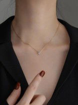 AURA GLEAM - TIMELESS DAINTY STAINLESS STEEL WHITE CZ PENDANT