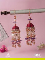 GULRATNA - JEWEL OF ROSES - HANDCRAFTED KALEERAS WITH PURPLE PETALS, PEARLS AND BEADS 