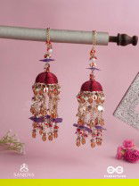 GULRATNA - JEWEL OF ROSES - HANDCRAFTED KALEERAS WITH PURPLE PETALS, PEARLS AND BEADS 