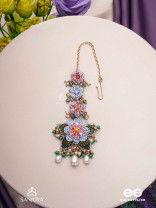 MADHUVRATA - SPRING BLOOM - DELICATE EMBROIDERED MAANGTIKA WITH FLORAL MOTIFS, BEADS AND PEARL DROPS