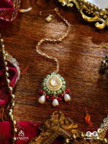 VIBHAVARI - NIGHT FULL OF SPLENDOR - MULTI-COLOR ENAMELLED KUNDAN MAANGTIKA WITH PEARLS AND BEADS