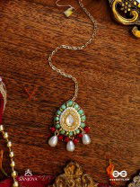 VIBHAVARI - NIGHT FULL OF SPLENDOR - MULTI-COLOR ENAMELLED KUNDAN MAANGTIKA WITH PEARLS AND BEADS