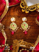 TARUNYA - YOUTHFUL CHARM - ELEGANT KUNDAN EARRINGS WITH ENAMEL ACCENTS AND COLORFUL BEADS