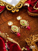 TARUNYA - YOUTHFUL CHARM - ELEGANT KUNDAN EARRINGS WITH ENAMEL ACCENTS AND COLORFUL BEADS