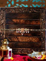 SUNDARIKA - BEAUTIFUL ONE - INTRICATE KUNDAN NECKLACE WITH ENAMEL WORK AND PEARL DROPS