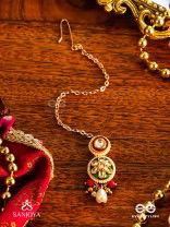 SUNDARIKA - BEAUTIFUL ONE -  HANDMADE KUNDAN SET WITH NECKLACE, EARRINGS AND MAANGTIKA