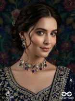 SHITALA - COOL AND CALM-  HANDMADE KUNDAN SET WITH NECKLACE AND EARRINGS 