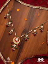 ANUPRITA - DIVINELY ADORNED - TRADITIONAL KUNDAN NECKLACE WITH PEARL AND BEADS