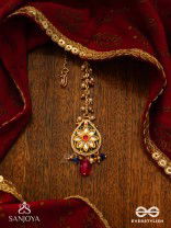 SANDHYARAGA - EVENING HUES - EXQUISITE KUNDAN MAANGTIKA WITH ENAMELLING AND GEM DROPS